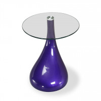 Manhattan Comfort ET003-PL Lava 19.7 in. Purple Glass Top Accent Table
